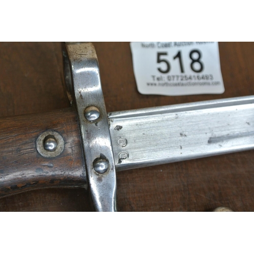 518 - An 1881 French GRAS Bayonet with scabbard