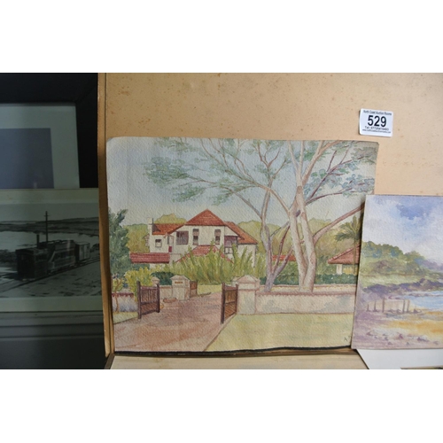 529 - A collection of vintage watercolours by artists A. Kirk, Sydney Ciken, E. McClure & more.