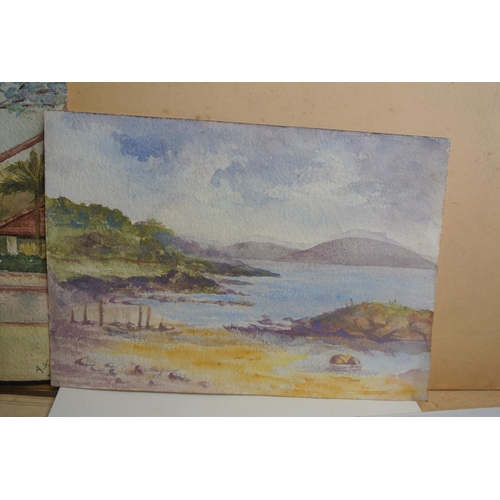 529 - A collection of vintage watercolours by artists A. Kirk, Sydney Ciken, E. McClure & more.