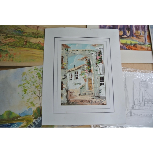 529 - A collection of vintage watercolours by artists A. Kirk, Sydney Ciken, E. McClure & more.