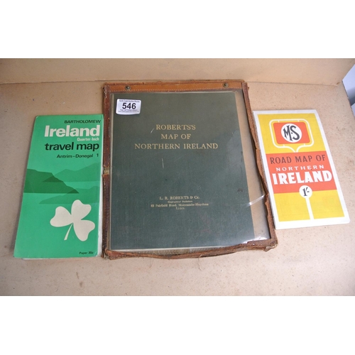 546 - A collection of vintage travel maps of Northern Ireland.