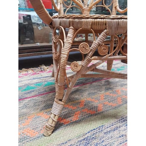 383B - A stunning vintage rattan peacock/throne chair.