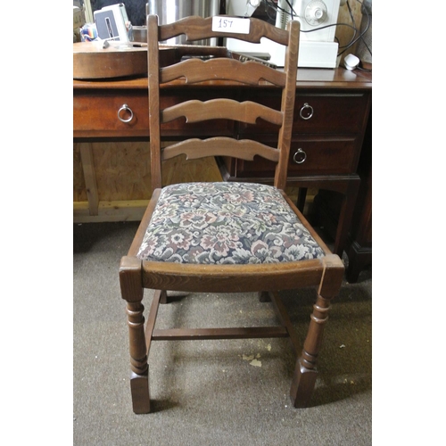 157 - A wooden ladderback dining chair.