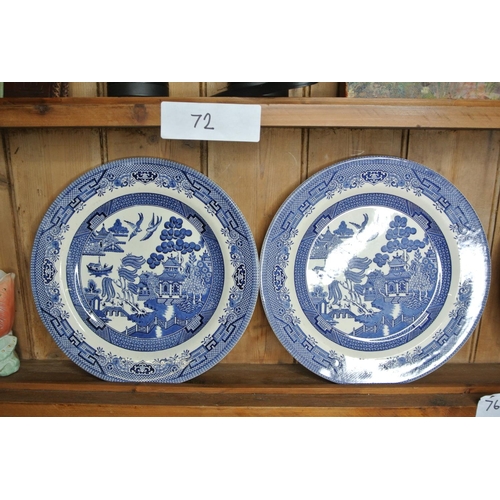 76 - A set of 4 Churchill Willow pattern plates.