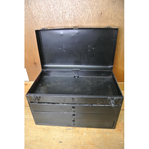 103 - A metal storage box with drawers