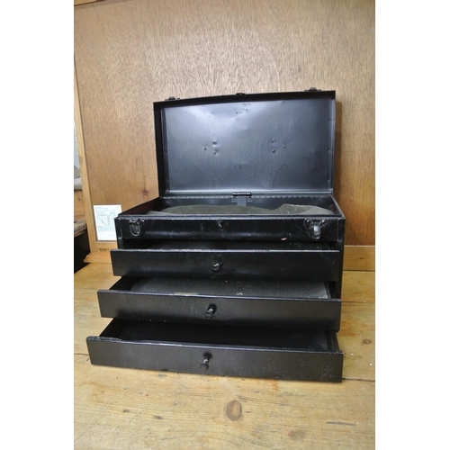 103 - A metal storage box with drawers