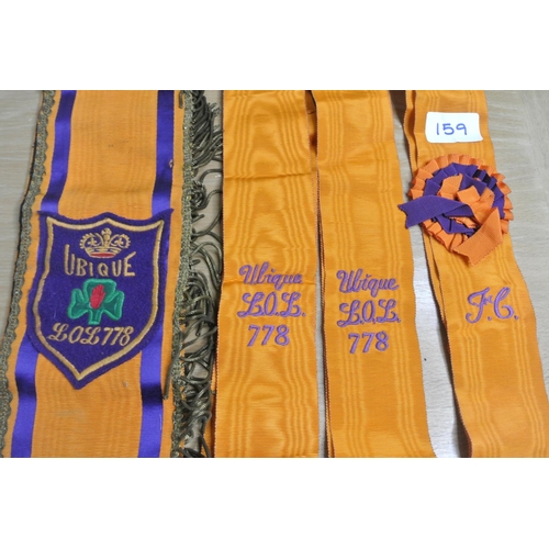 159 - An Orange Order sash Ubique LOL 778 & similar.