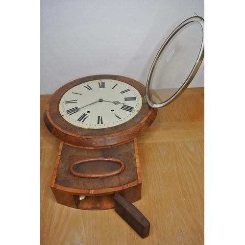 193 - An antique drop dial wall mounted tavern clock