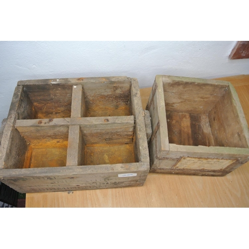 229 - 2 vintage wooden crates.