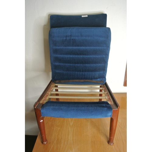 273 - A blue velvet upholstered occasional chair