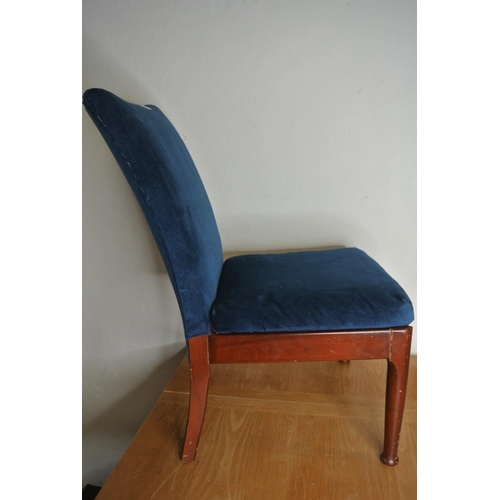 273 - A blue velvet upholstered occasional chair