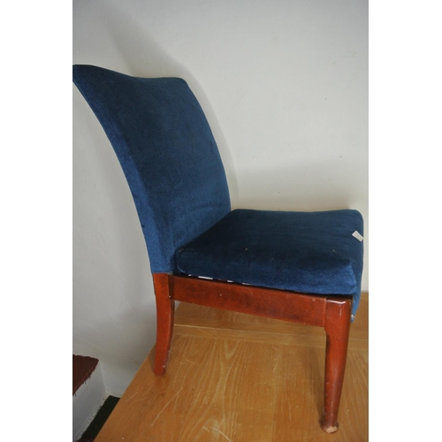 277 - A blue velvet upholstered occasional chair