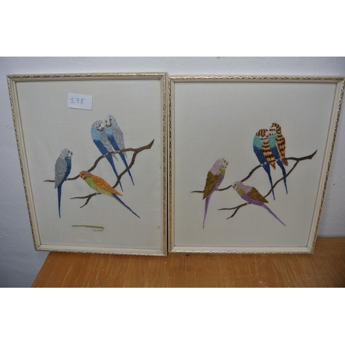 278 - A nice pair of handcrafted bird pictures