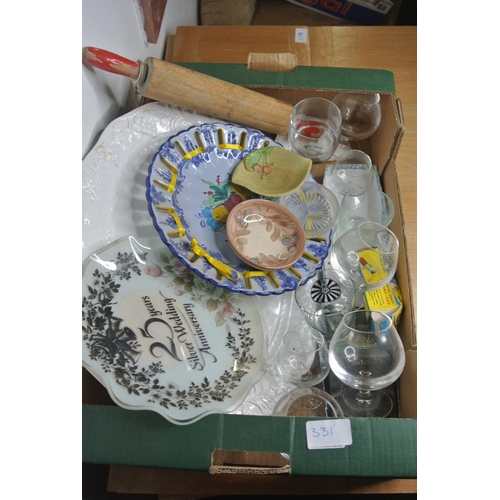 331 - A variety of items to include platters, glassware, kitchenware and more