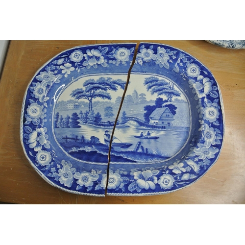 350 - A large collection of blue and white pattern plates some A/F