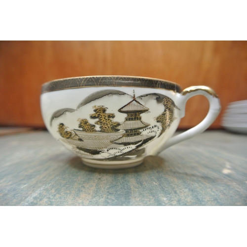 358 - A large collection of various vintage / antique ceramics, to include Oriental tea pots, Japanese Kut... 