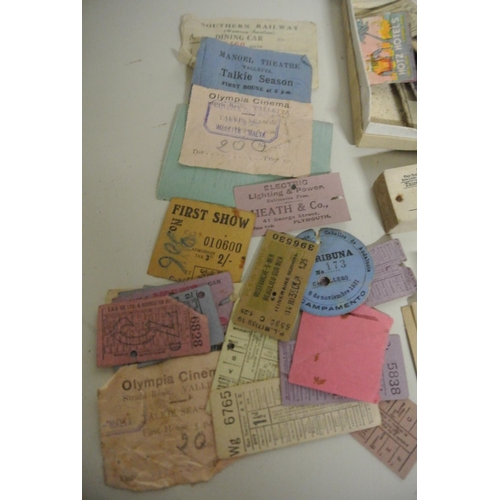 394 - A large collection of antique tickets, to include advertisement, railway, theatre, cinema and more