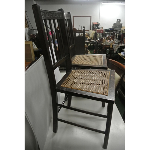 401 - A pair of antique chairs bedroom chairs with woven seats