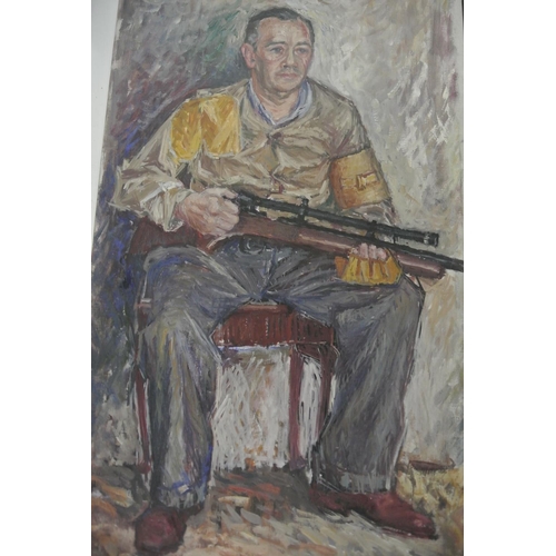 416 - A large oil on canvas painting by Dutch artist Jan Stekenlenburg. Signed & Dated 1949