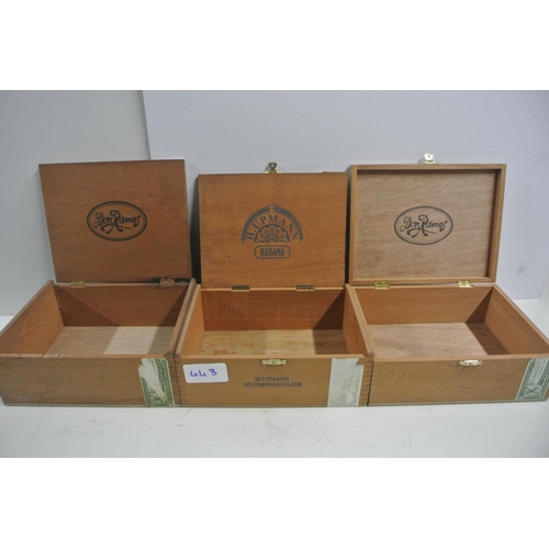 443 - Three vintage cigar boxes