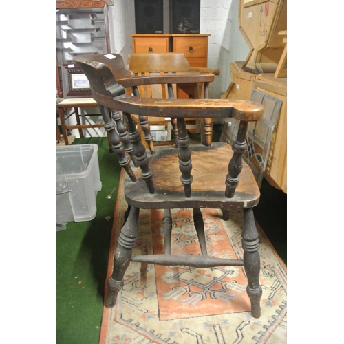 449 - An antique captain's / smoker's chair