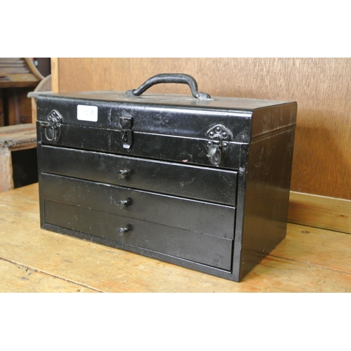 103 - A metal storage box with drawers