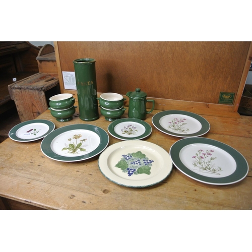 108 - An assortment of ceramics including a pasta container, soup bowls etc