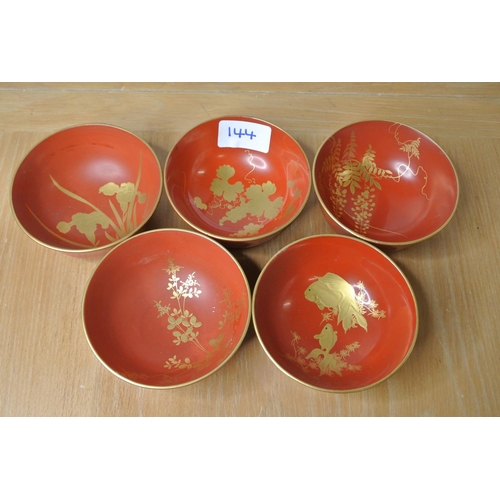 144 - A set of five oriental bowls