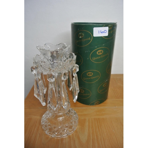 160 - A stunning Tyrone crystal lustre candle holder in original packaging.