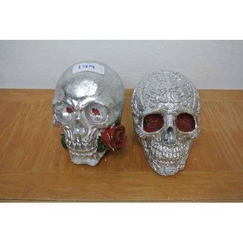 179 - Two gothic skulls