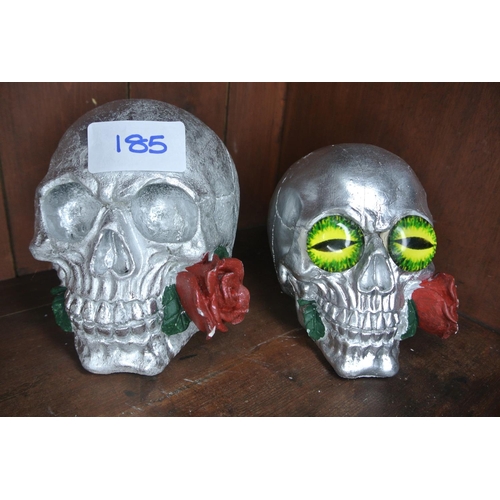 185 - Two Gothic skulls