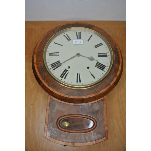 193 - An antique drop dial wall mounted tavern clock