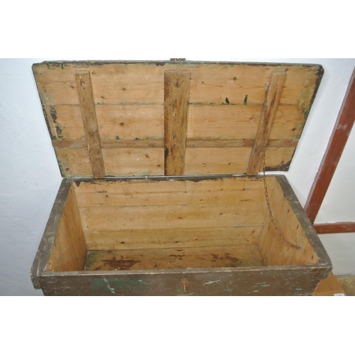 231 - A large wooden tool box/ chest