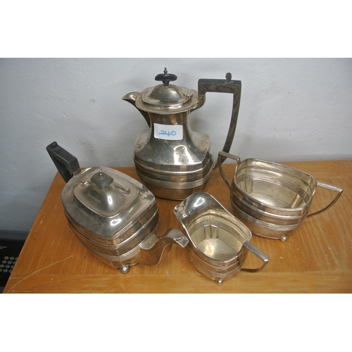 240 - A stunning antique 4 piece sterling silver tea service, total weight approx 65oz.