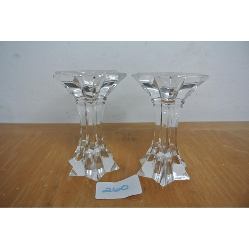 260 - A pair of glass candlesticks