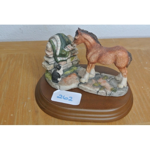 262 - A Border Fine Arts figurine 'Curiosity JH81 and wooden plinth