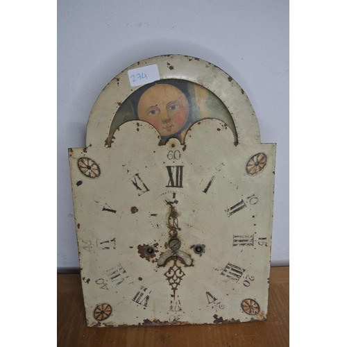 274 - A longcase clock dial & movement.