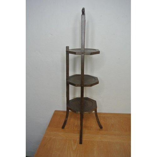 287 - A vintage three tier folding cake stand