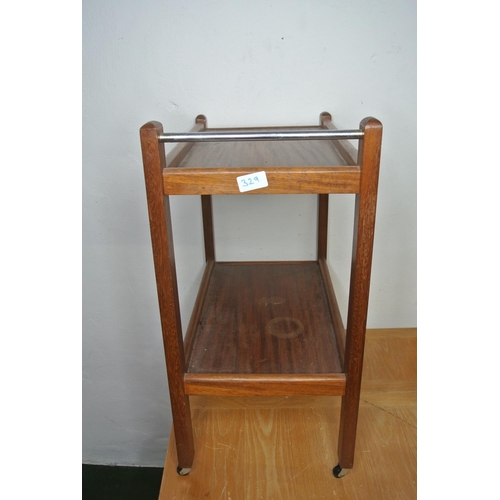 329 - A vintage wooden hostess trolley