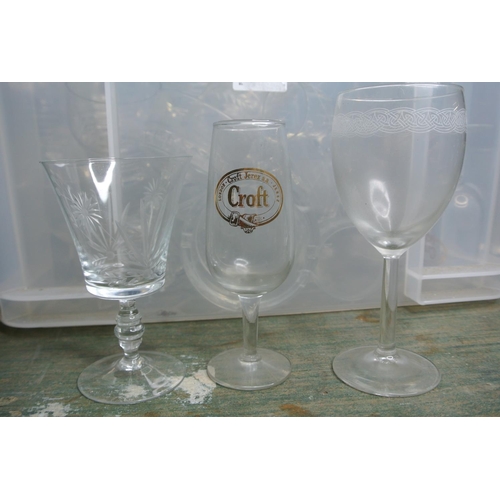 343 - A large collection of vintage drinking glasses