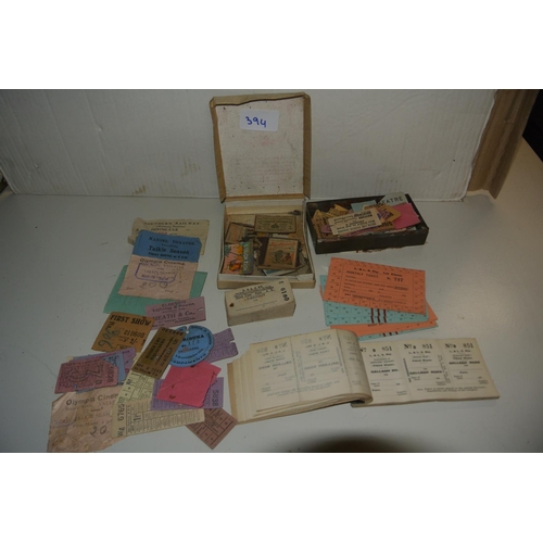 394 - A large collection of antique tickets, to include advertisement, railway, theatre, cinema and more