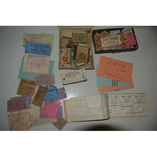 394 - A large collection of antique tickets, to include advertisement, railway, theatre, cinema and more