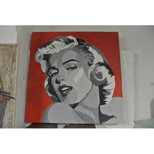 420 - A large painting of Marilyn Monroe in Pop art style by artist David Blair