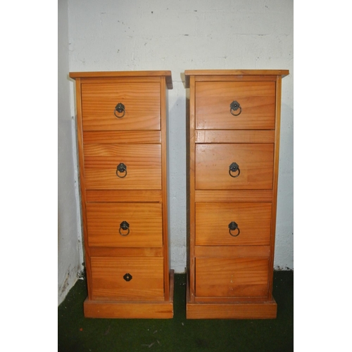 422 - A matching pair of pine lockers / chest of drawers