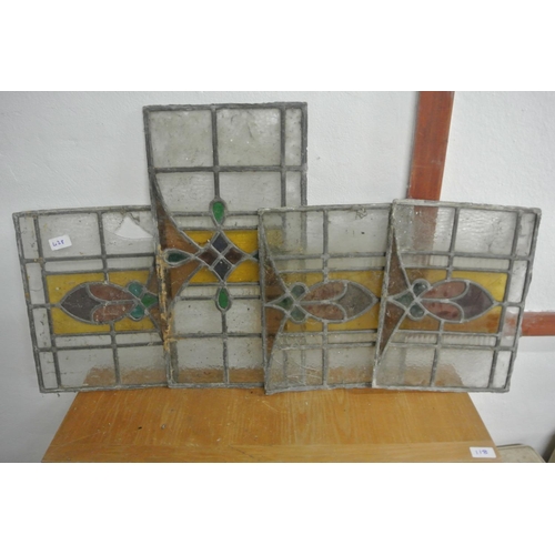 428 - A collection of antique stained glass windows (some a/f)