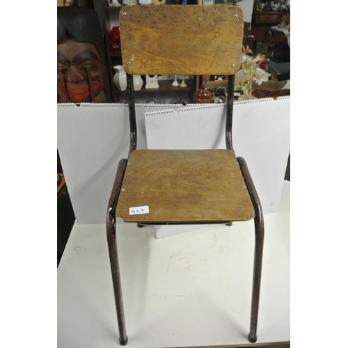 447 - An antique school chair