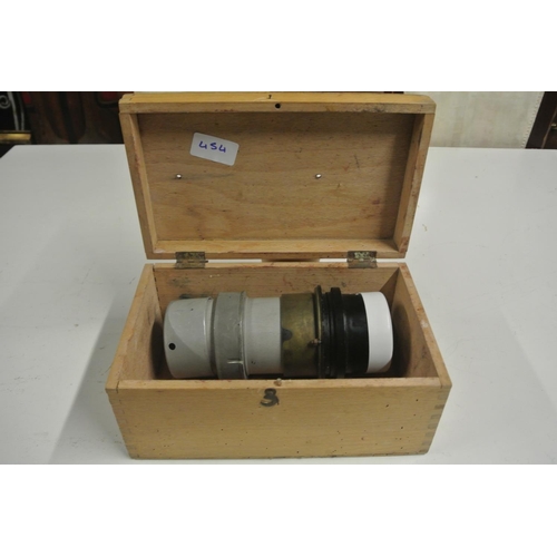 454 - A large military camera / telescope lens stamped with crowfoot 'Hoechst'