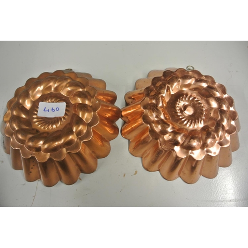 460 - Two retro jelly moulds made from copper