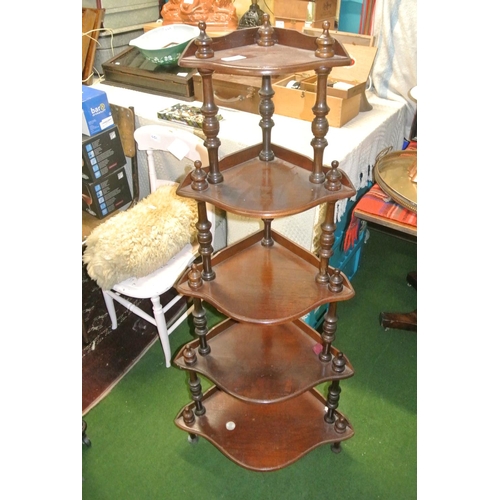 464 - An antique / vintage five-tiered corner whatnot display unit