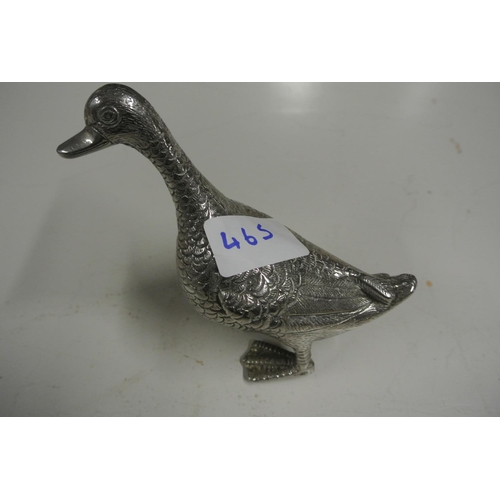 465 - A vintage metal model of a duck